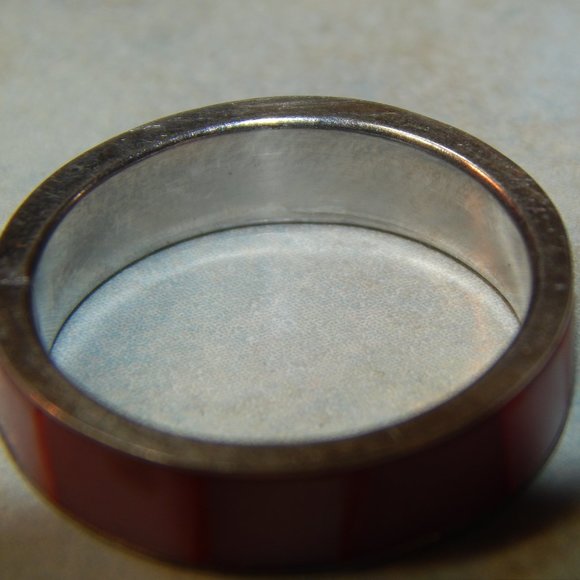 Two for One Pink Abalone Rings The Rectangle Stone is 925 Silver - Picture 7 of 9